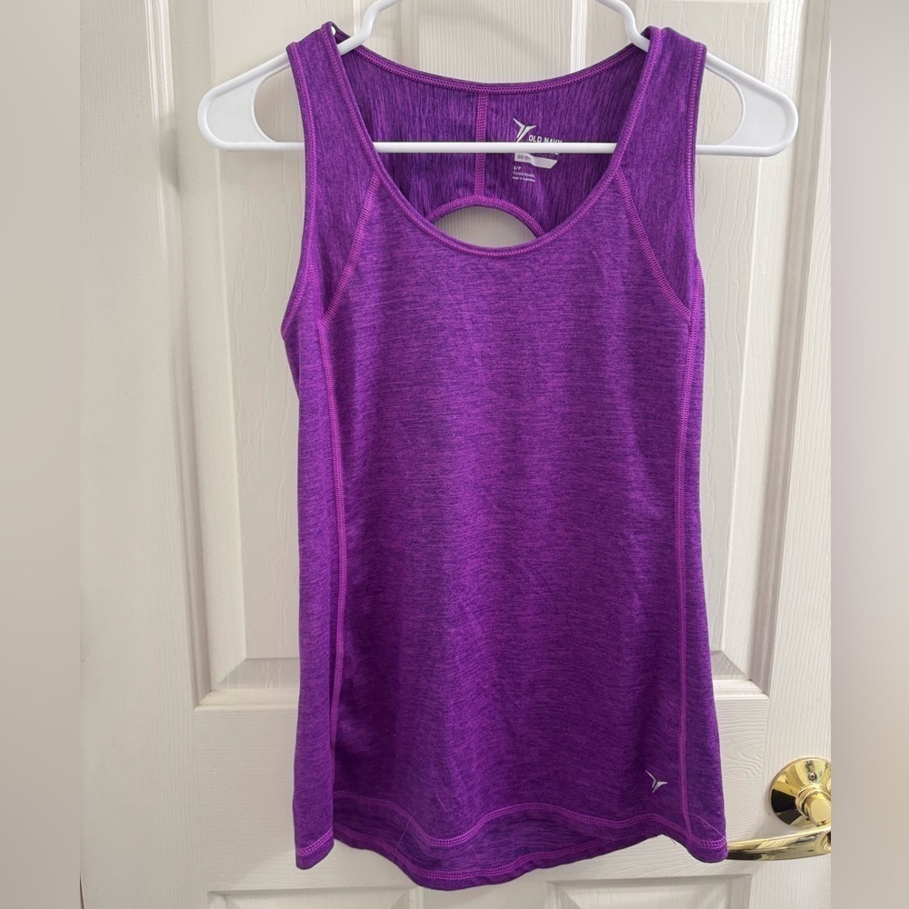 Old Navy Purple Cut Out Sleeveless Activewear Tank Top